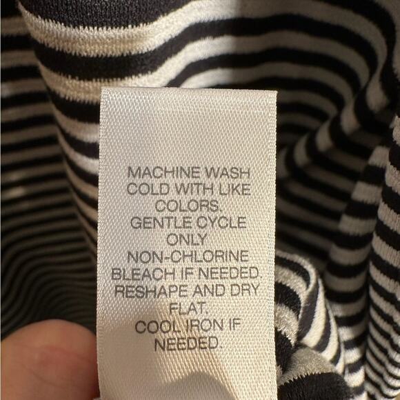 J. Jill Wearever striped open front cardigan Women MP Black white Classic Spring - Picture 6 of 10